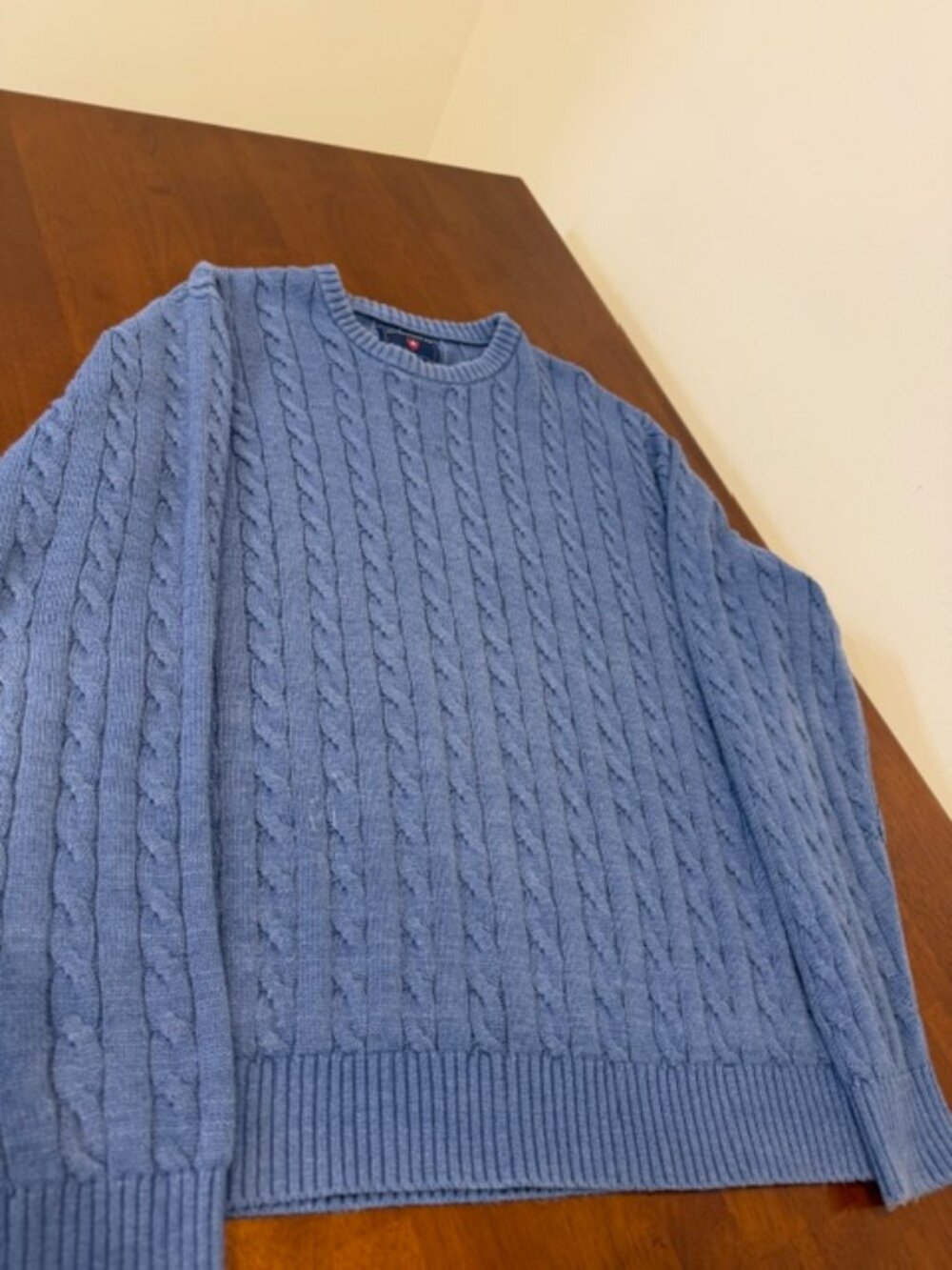 Saddlebred Light Blue Classic Knit Sweater Size L